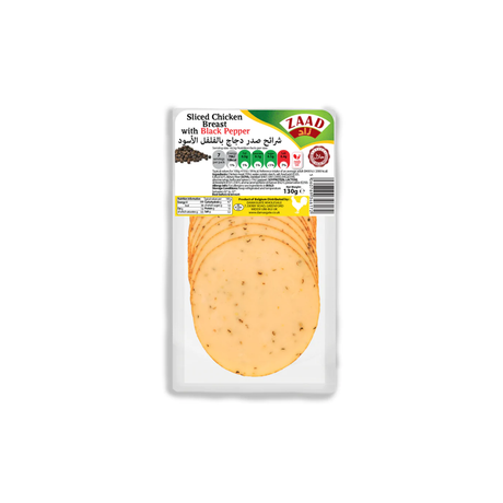 Zaad Sliced Chicken Breast With Black Pepper 130g