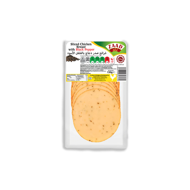 Zaad Sliced Chicken Breast With Black Pepper 130g