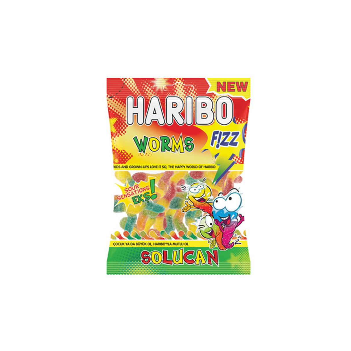 Haribo Worms Fizz 80G