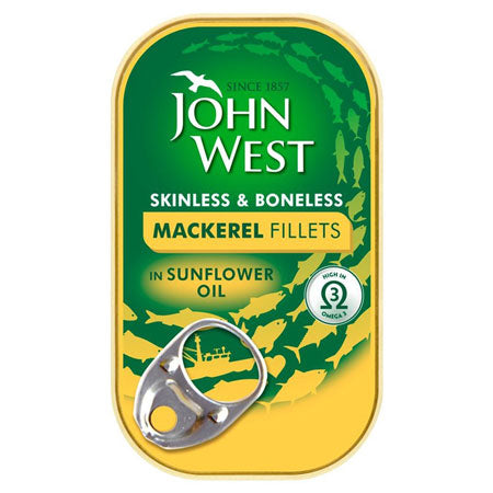 John West mackerel fillets in sunflower oil 125g