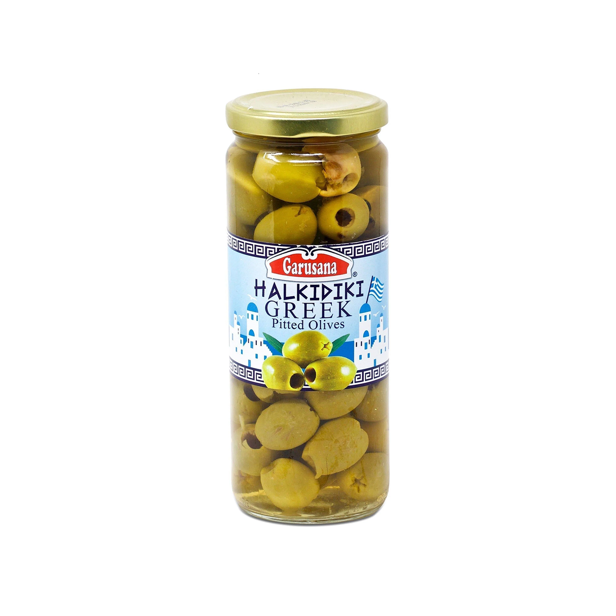 Garusana Green Greek Pitted Olives 430g