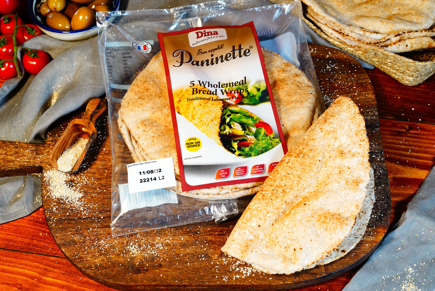 Dina Wholemeal Flat Bread - Wrap Khobez 5pcs