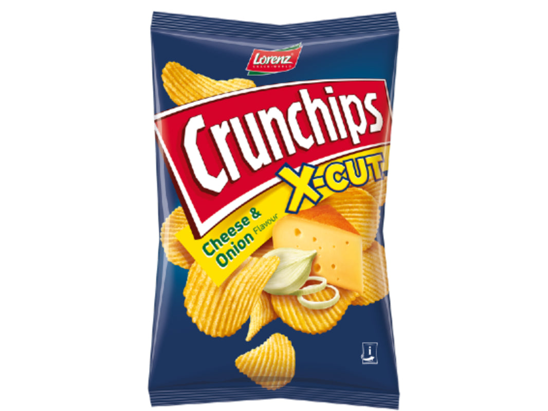 Lorenz Crunch Chips X-Cut Cheese & Onion 150g