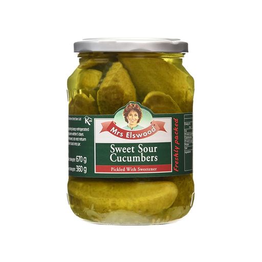 Mrs Elswood PIckled Sweet Sour Cucumbers 670g