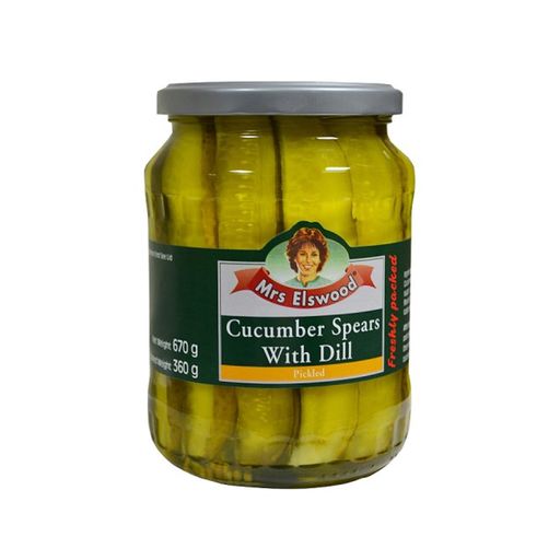 Mrs Elswood Pickled Cucumber Spears With Dill 670g