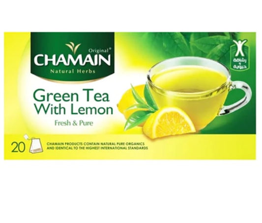 Offer Chamain Green Tea With Lemon 20 BAGS X2