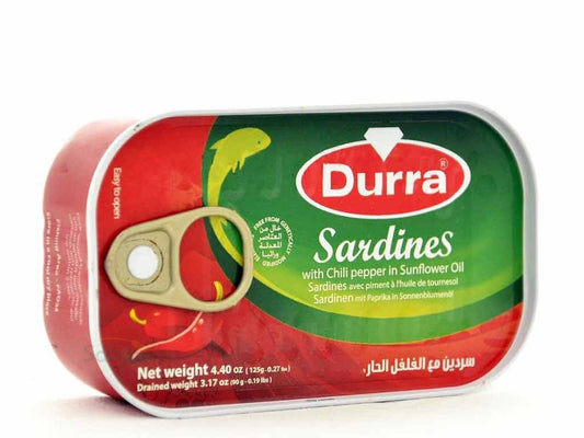 Durra Sardines in Soya Oil hot 125g