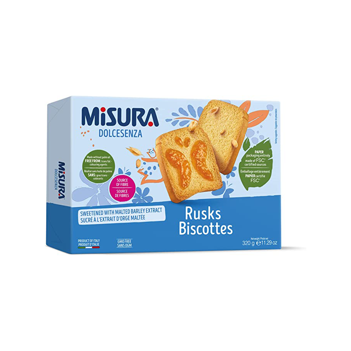 Misura Dolcesenza Rusks Biscottes 320g