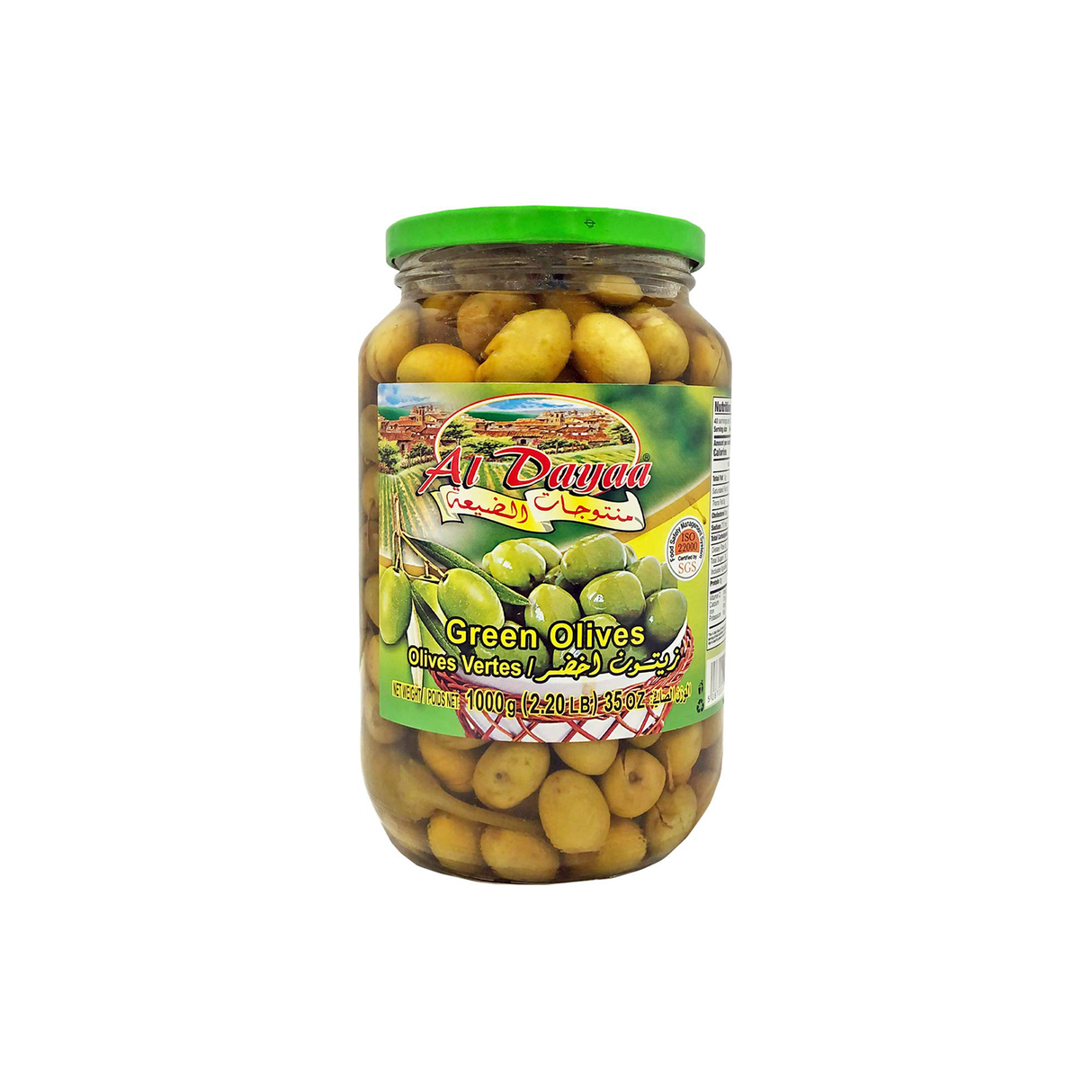 Al Dayaa Green Olives 1kg