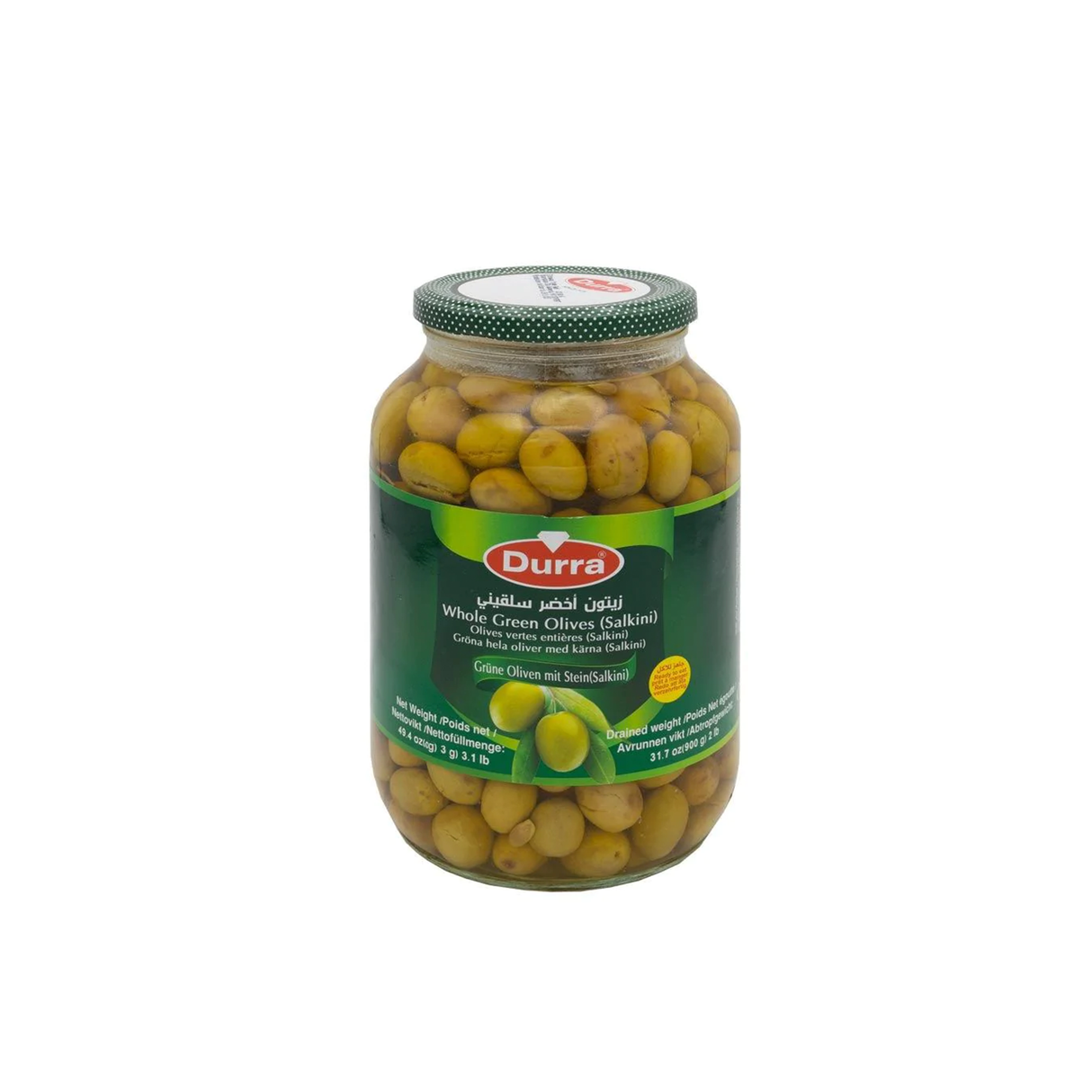 Al Durra Green Olive Salkini 800G