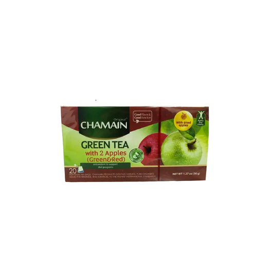 Offer Chamain Green Tea with 2 Apples 20 bags X 2 packs