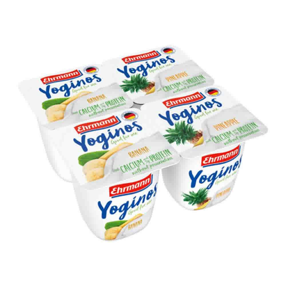 Ehrmann Yoginos Banana/Pineapple 4Pcs