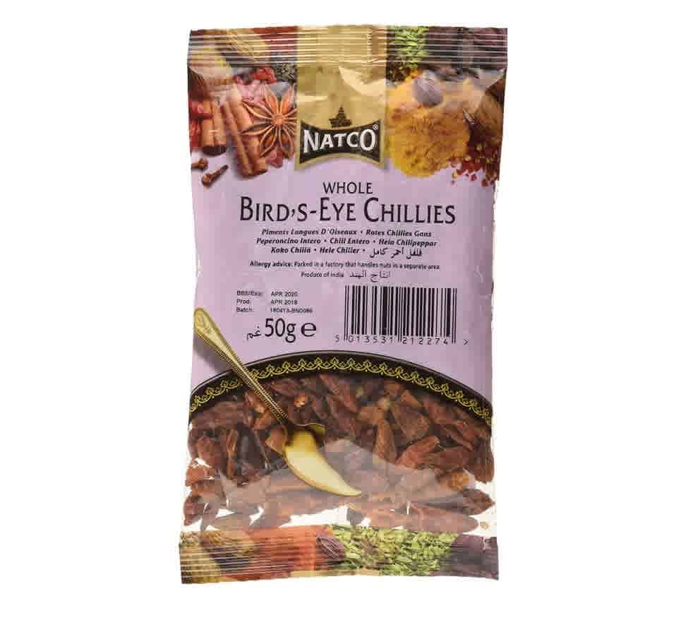 Natco Whole Bird's-Eye Chillies 50g