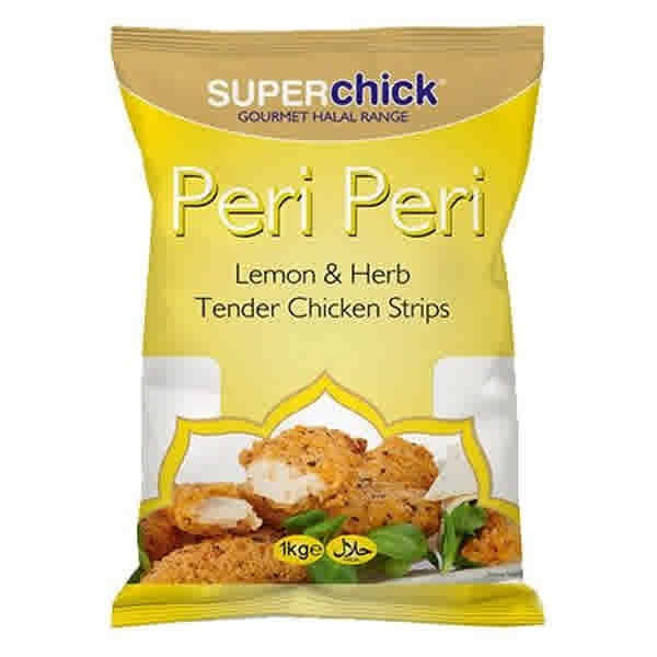 Super Chick Peri Peri lemon and Herb Chicken Tender Strips 1Kg